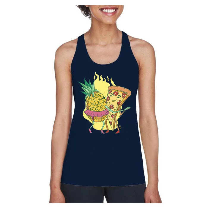 Pizza And Pineapple Dancing Women's Racerback Tank