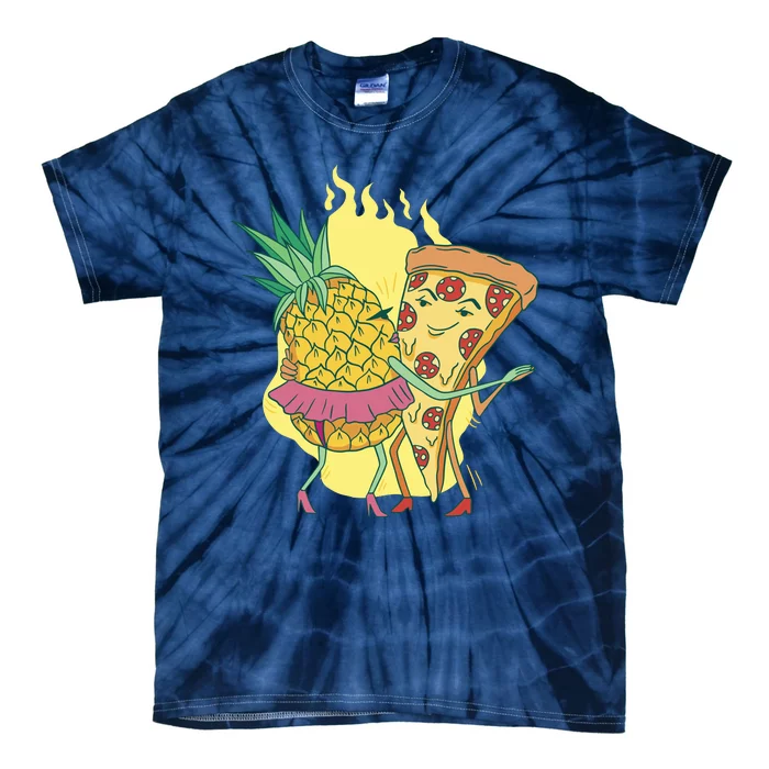 Pizza And Pineapple Dancing Tie-Dye T-Shirt