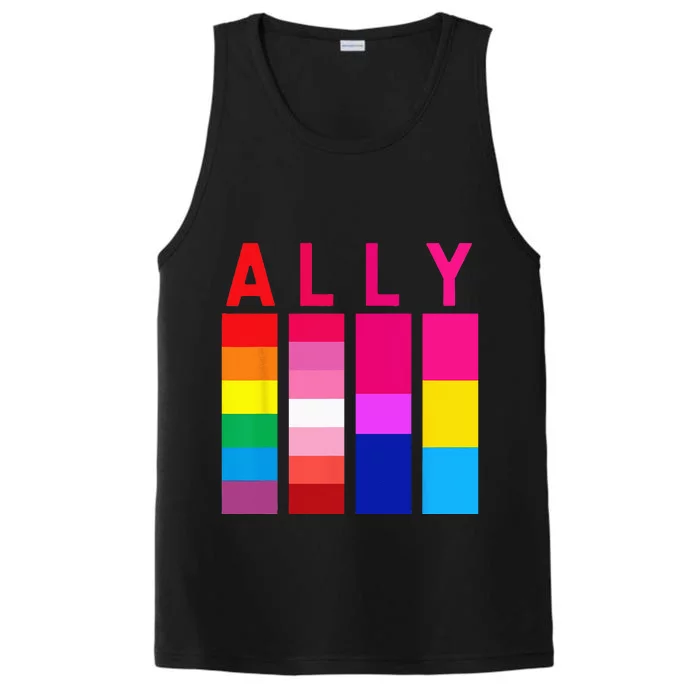 Proud Ally Pride Rainbow LGBT Ally Performance Tank