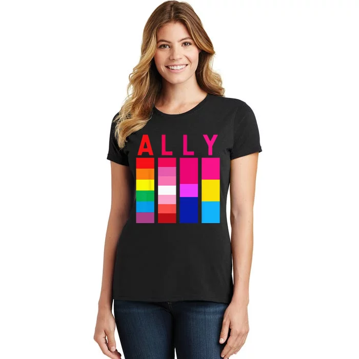 Proud Ally Pride Rainbow LGBT Ally Women's T-Shirt