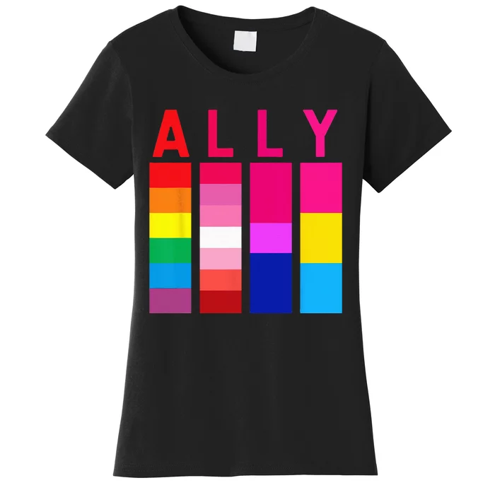 Proud Ally Pride Rainbow LGBT Ally Women's T-Shirt