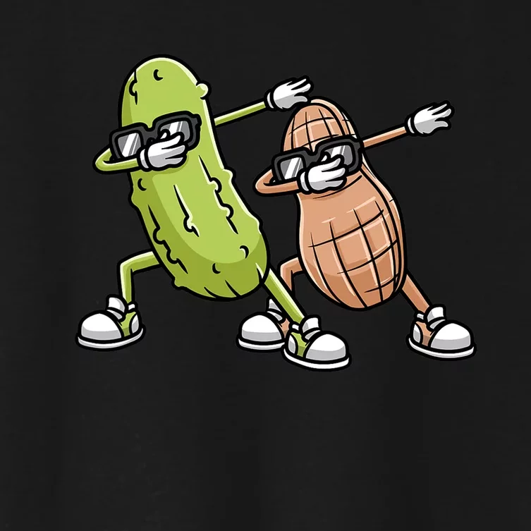 Peanut And Pickle Dabbing Peanut Butter Lover Women's Crop Top Tee