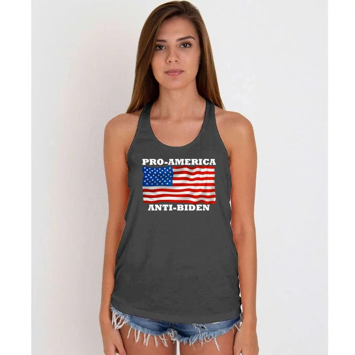 Pro-America Anti-Biden Women's Knotted Racerback Tank