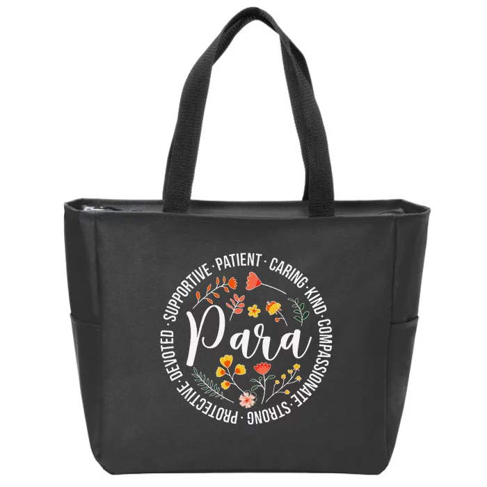 Paraprofessional Appreciation Para Parapro Zip Tote Bag