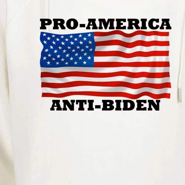 Pro America  Anti Biden , Pro America Anti Biden Womens Funnel Neck Pullover Hood