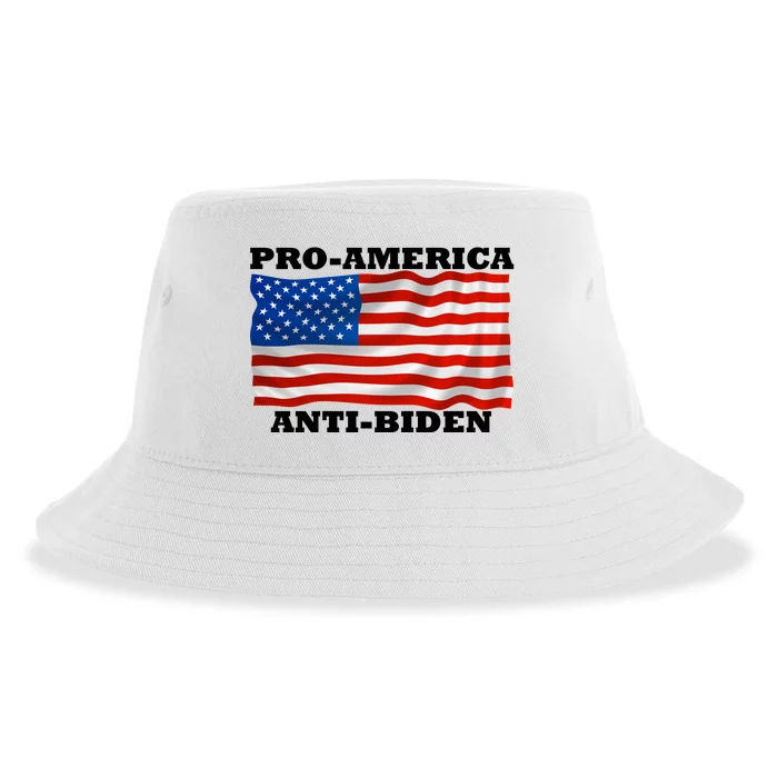 Pro America  Anti Biden , Pro America Anti Biden Sustainable Bucket Hat