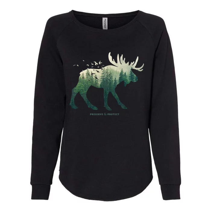 Preserve And Protect Vintage National Park Moose Cool Gift Womens California Wash Sweatshirt