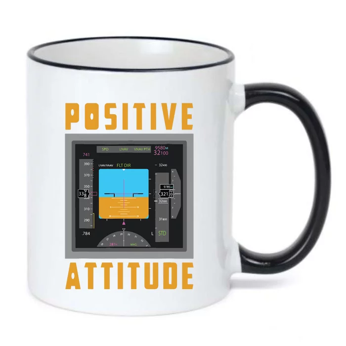 Positive Attitude Pilot Black Color Changing Mug