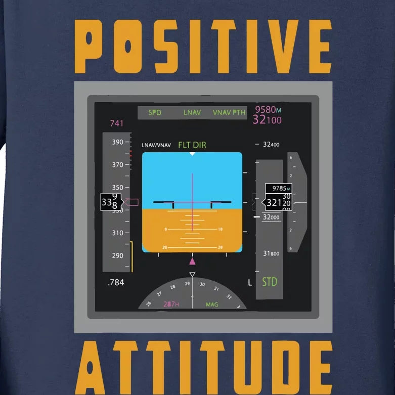 Positive Attitude Pilot Kids Long Sleeve Shirt