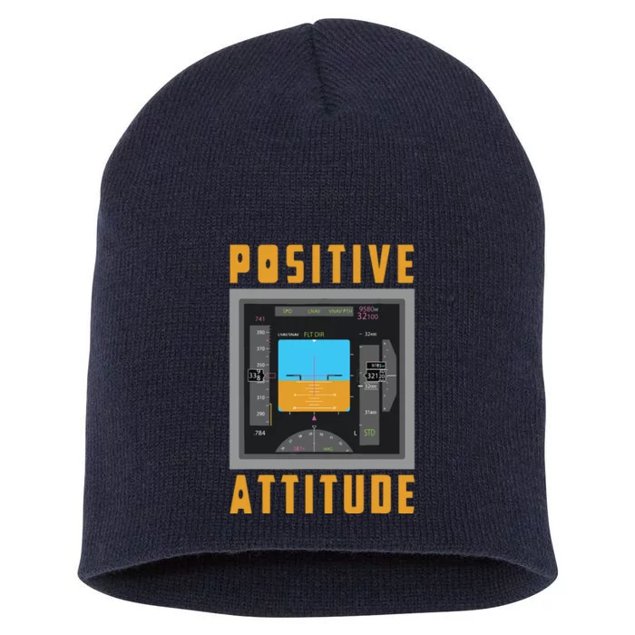 Positive Attitude Pilot Short Acrylic Beanie