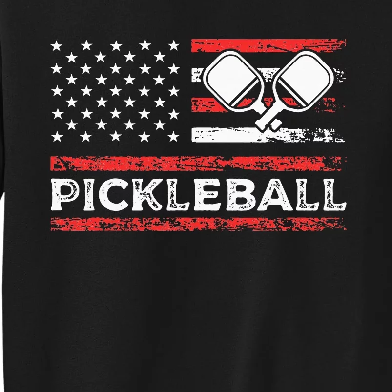 Pickleball American Paddle Sports Flag Athletic Player Sweatshirt