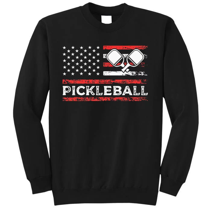 Pickleball American Paddle Sports Flag Athletic Player Sweatshirt