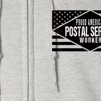 Proud American Postal Service Worker Patriotic US Flag Full Zip Hoodie