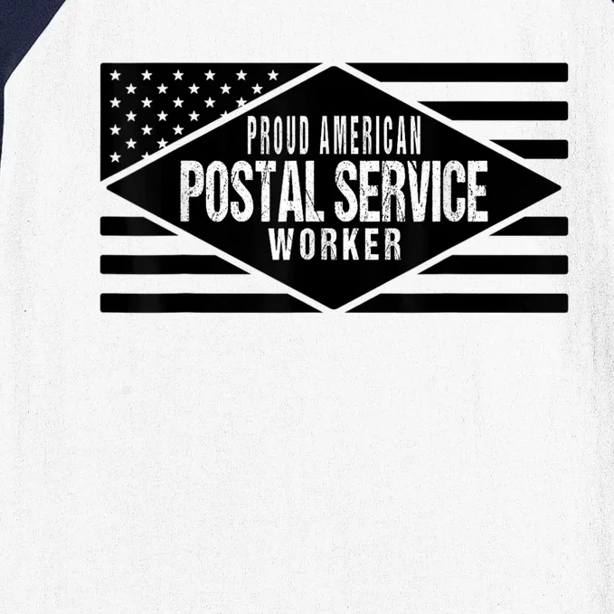 Proud American Postal Service Worker Patriotic US Flag Baseball Sleeve Shirt