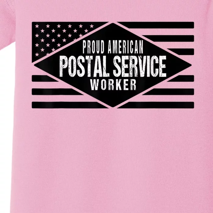 Proud American Postal Service Worker Patriotic US Flag Baby Bodysuit