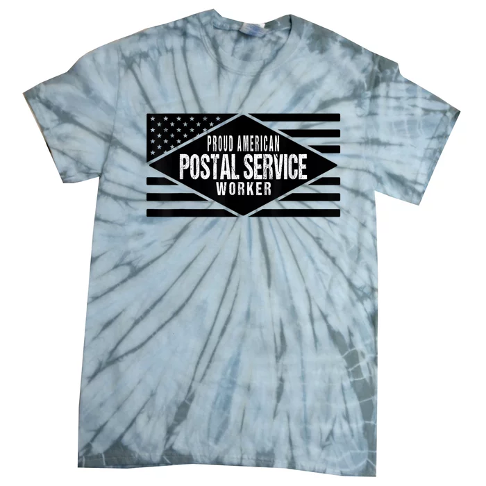 Proud American Postal Service Worker Patriotic US Flag Tie-Dye T-Shirt