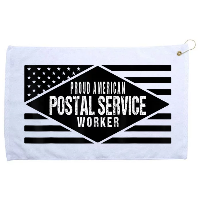 Proud American Postal Service Worker Patriotic US Flag Grommeted Golf Towel