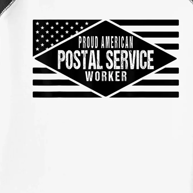 Proud American Postal Service Worker Patriotic US Flag Infant Baby Jersey Bodysuit