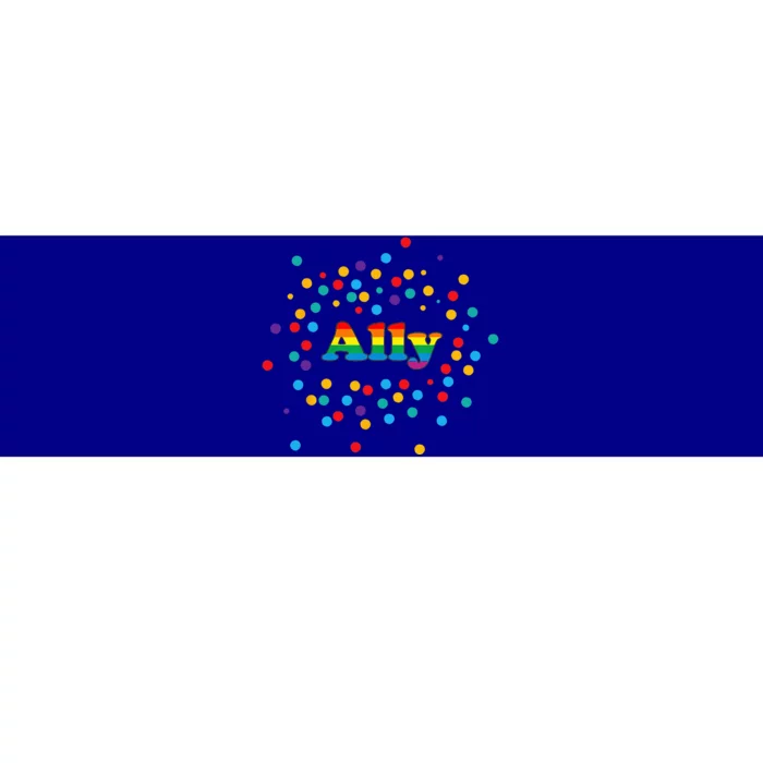 Proud Ally Pride Gay LGBTQ Ally Rainbow Bumper Sticker