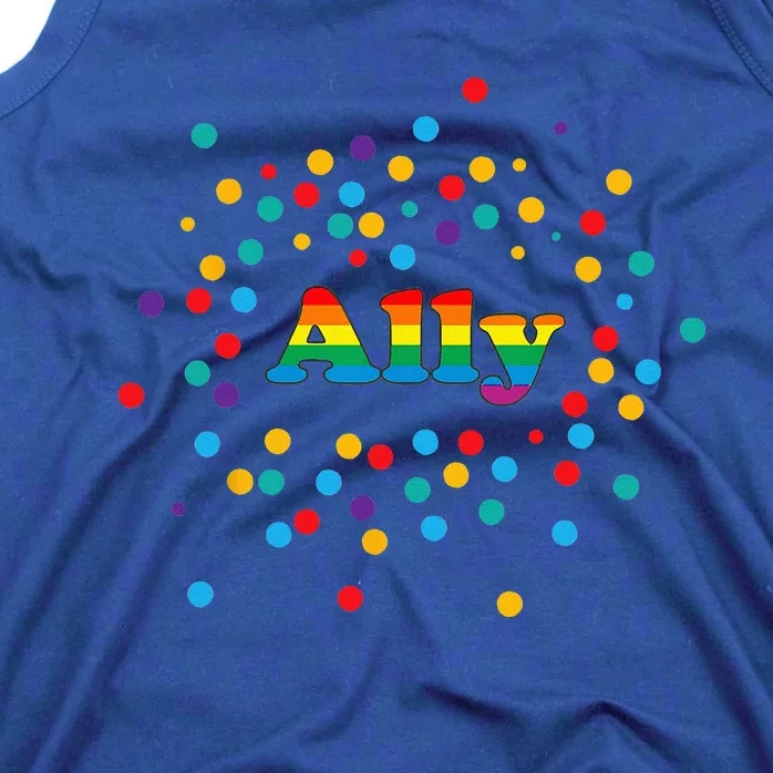 Proud Ally Pride Gay LGBTQ Ally Rainbow Tank Top