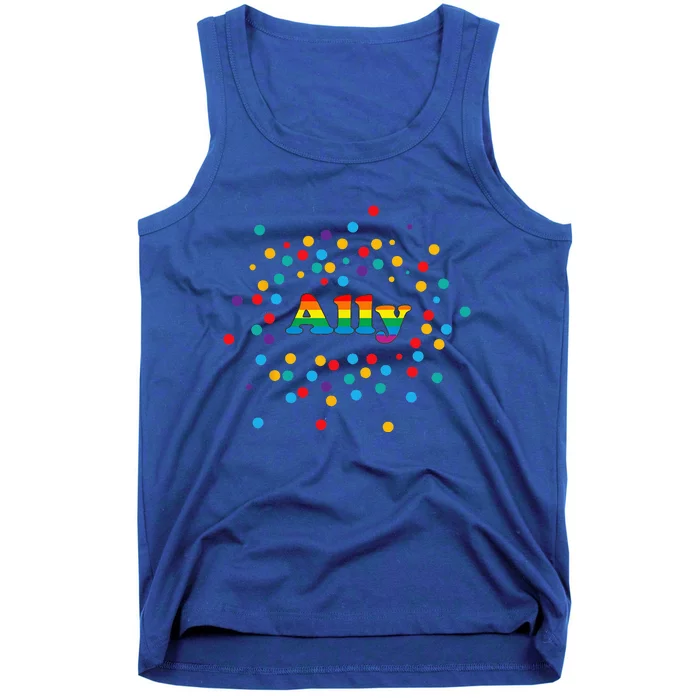 Proud Ally Pride Gay LGBTQ Ally Rainbow Tank Top