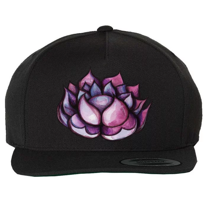 Purple And Pink Lotus Blossom Flower Art Yoga Class Lotus Gift Wool Snapback Cap