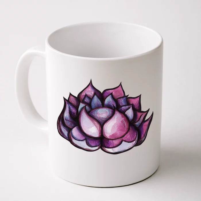 Purple And Pink Lotus Blossom Flower Art Yoga Class Lotus Gift Front & Back Coffee Mug