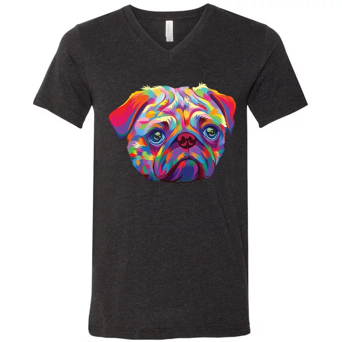 Pug Artwork Pug Lover Pug Owner Pug Art Pug V-Neck T-Shirt