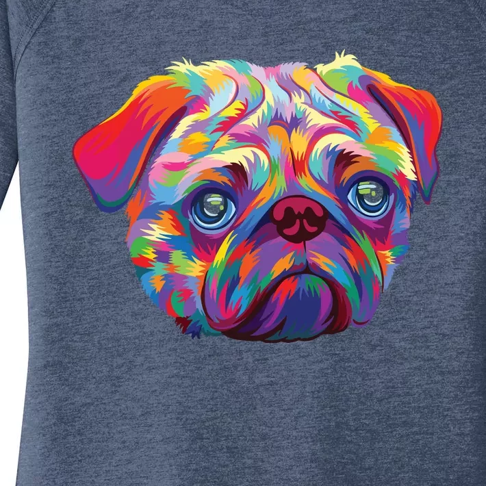 Pug Artwork Pug Lover Pug Owner Pug Art Pug Women's Perfect Tri Tunic Long Sleeve Shirt