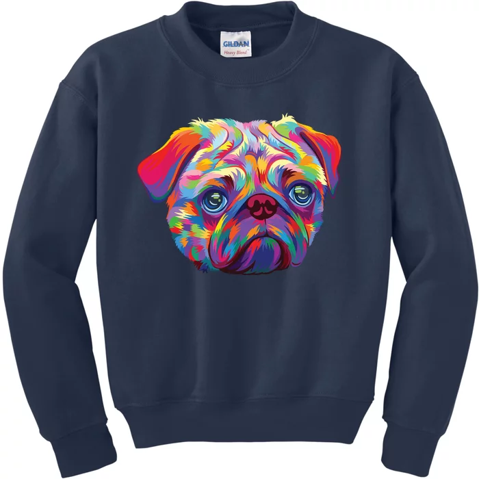 Pug Artwork Pug Lover Pug Owner Pug Art Pug Kids Sweatshirt