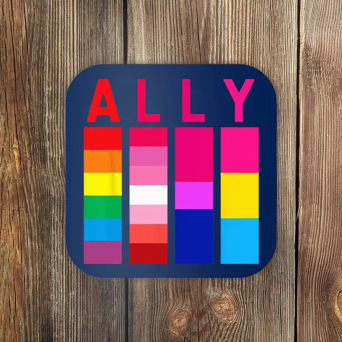 Proud Ally Pride Rainbow LGBT Ally Coaster