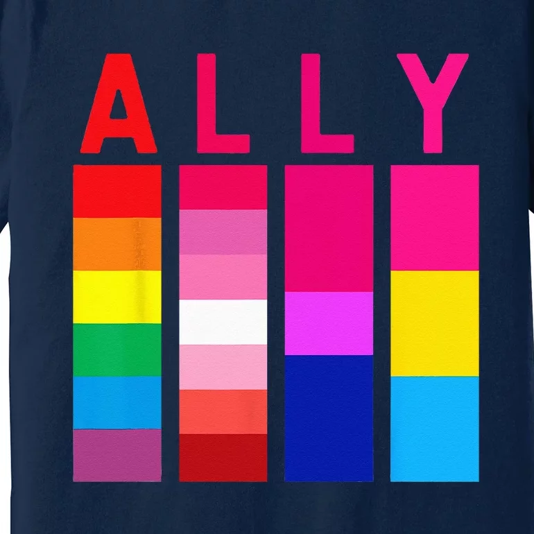 Proud Ally Pride Rainbow LGBT Ally Premium T-Shirt