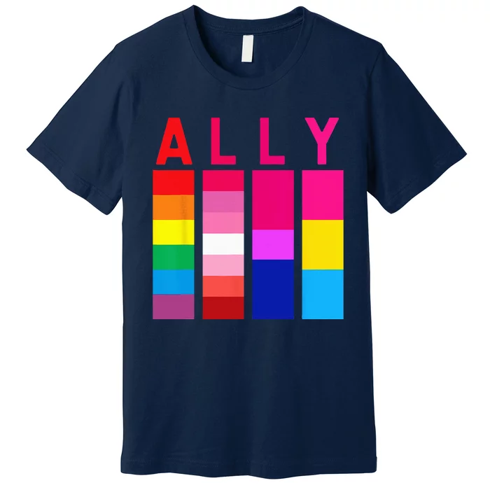 Proud Ally Pride Rainbow LGBT Ally Premium T-Shirt