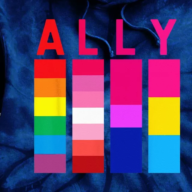 Proud Ally Pride Rainbow LGBT Ally Tie Dye Hoodie