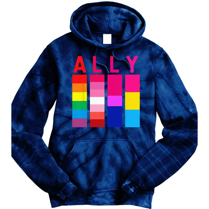 Proud Ally Pride Rainbow LGBT Ally Tie Dye Hoodie