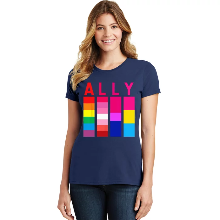 Proud Ally Pride Rainbow LGBT Ally Women's T-Shirt