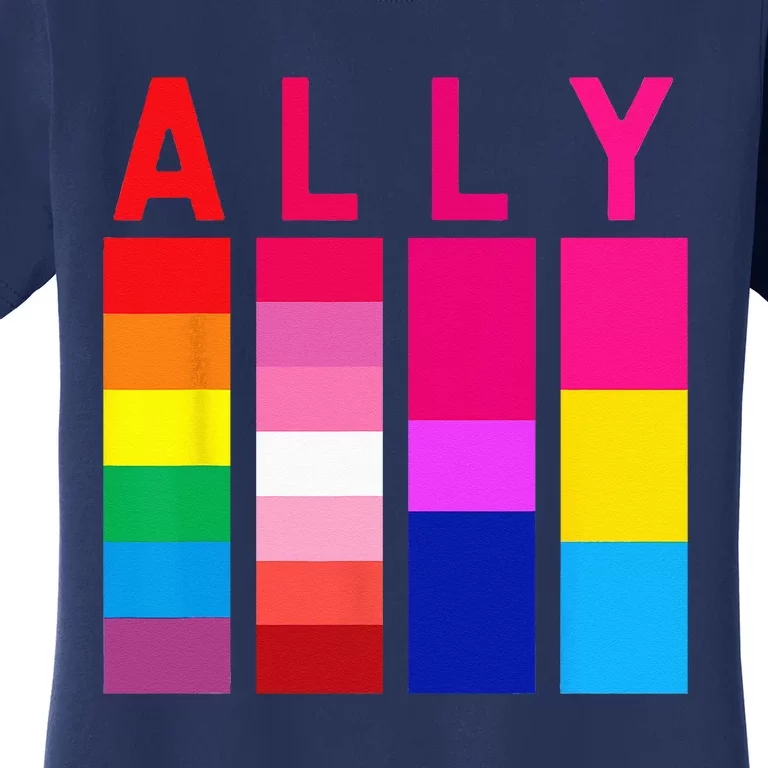 Proud Ally Pride Rainbow LGBT Ally Women's T-Shirt