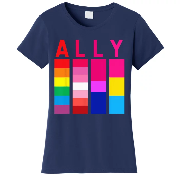 Proud Ally Pride Rainbow LGBT Ally Women's T-Shirt