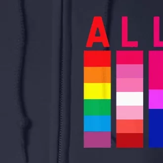 Proud Ally Pride Rainbow LGBT Ally Full Zip Hoodie