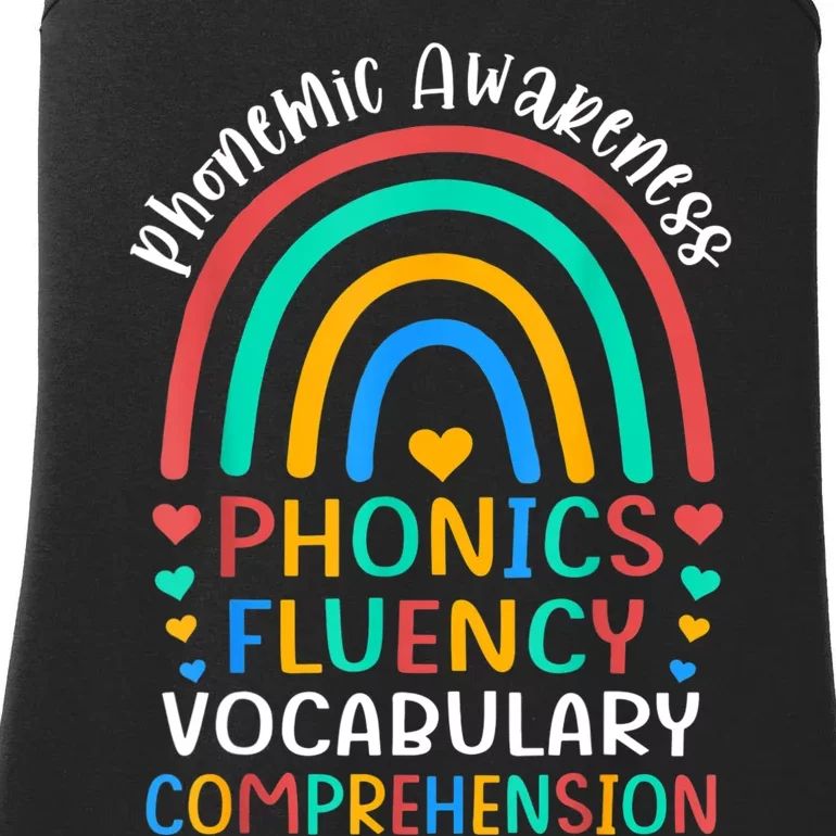 Phonemic Awareness Phonics Fluency Vocabulary Comprehension Ladies Essential Tank