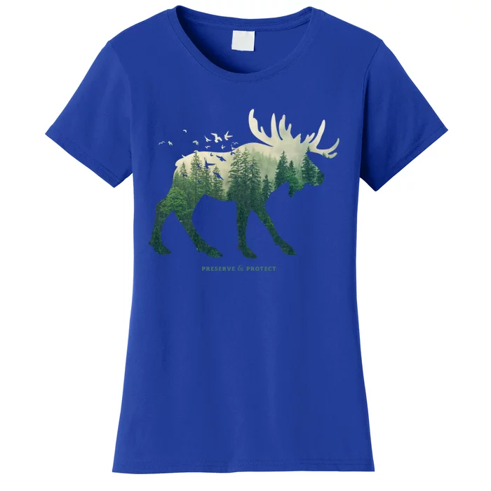 Preserve And Protect Vintage National Park Moose Gift Women's T-Shirt