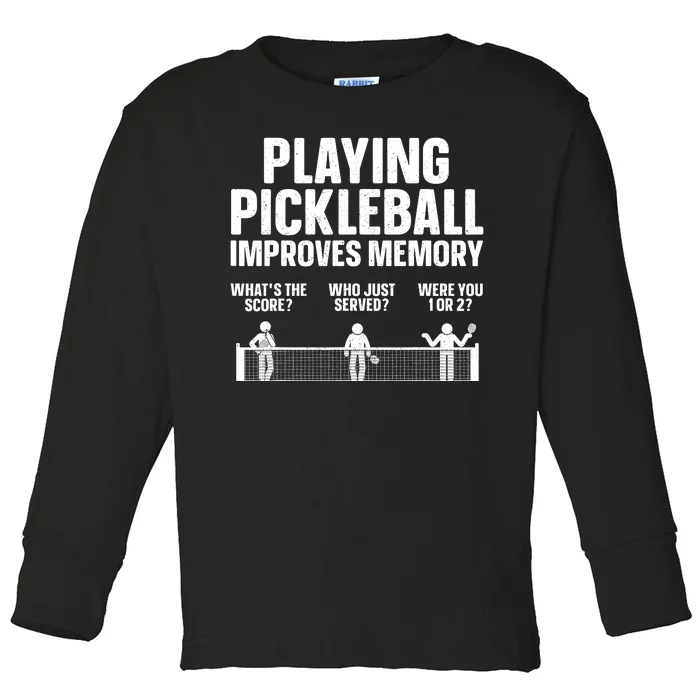 Pickleball Art Paddle Sport Pickleball Lover Toddler Long Sleeve Shirt