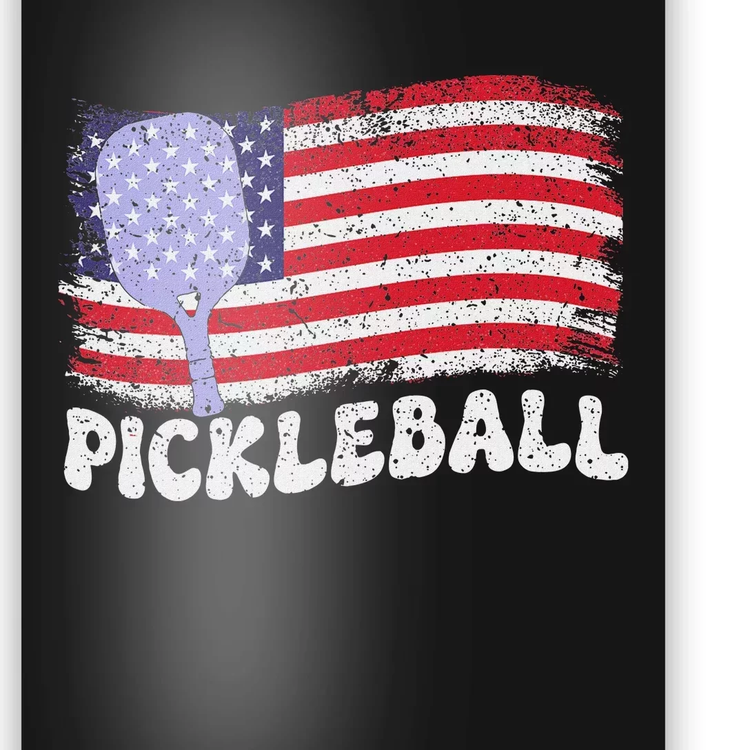 Patriotic American Pickleball Usa Flag 4th Of July Poster