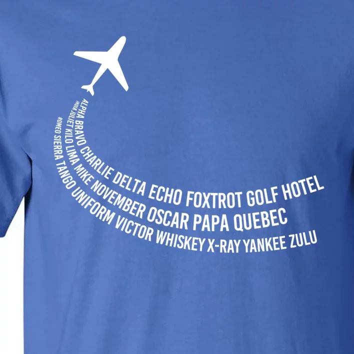 Phonetic Alphabet Pilot Airplane Gift Tall T-Shirt