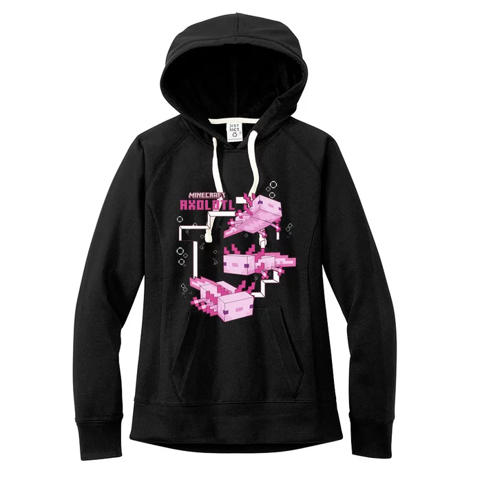 Pink Axolotl Pond Women's Fleece Hoodie