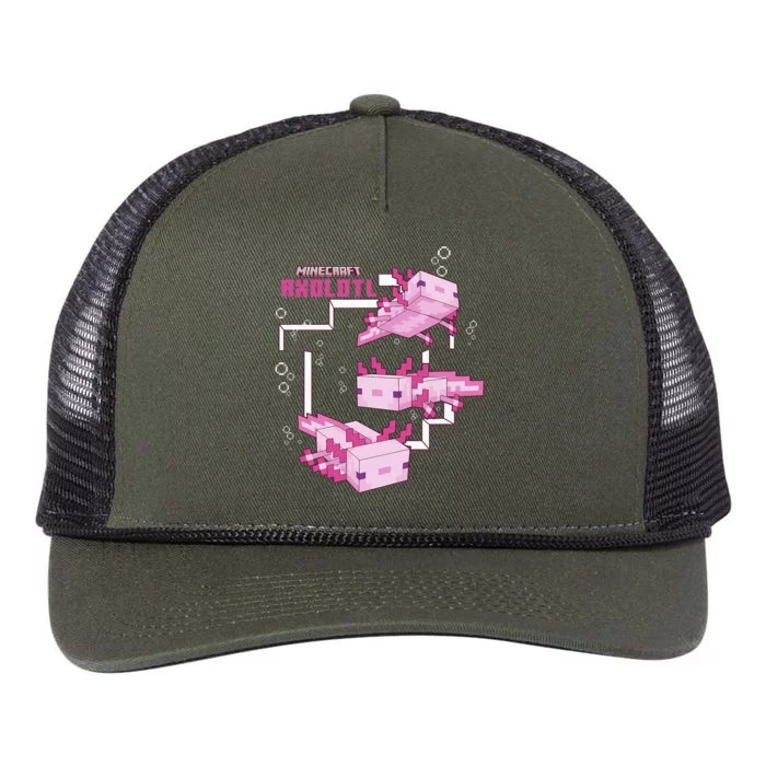 Pink Axolotl Pond Retro Rope Trucker Hat Cap