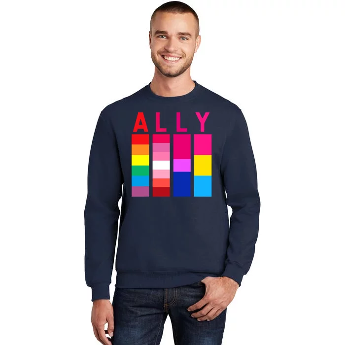 Proud Ally Pride Rainbow LGBT Ally Tall Sweatshirt