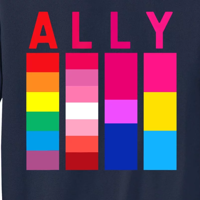 Proud Ally Pride Rainbow LGBT Ally Tall Sweatshirt