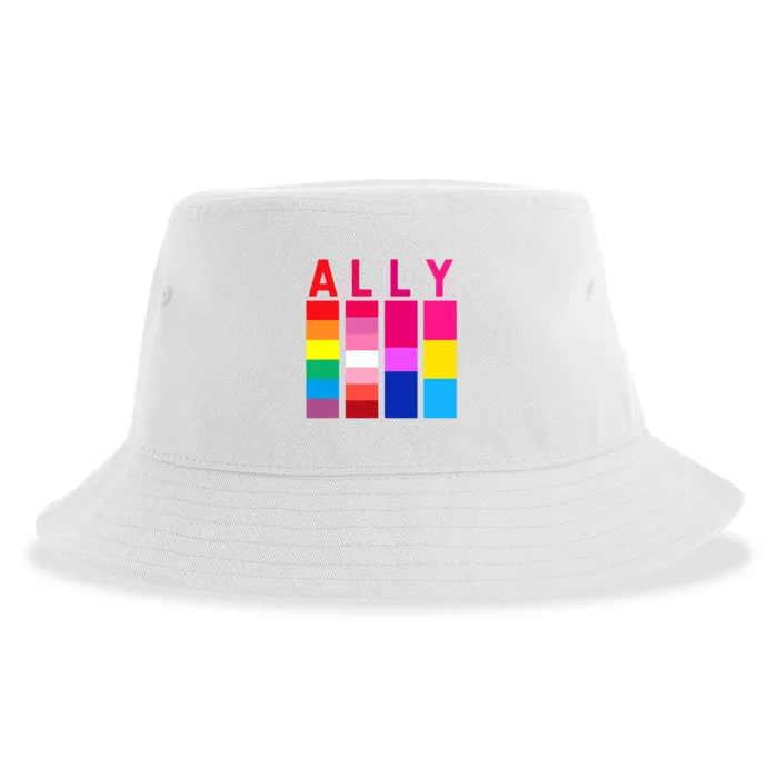 Proud Ally Pride Rainbow LGBT Ally Sustainable Bucket Hat