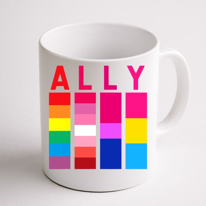 Proud Ally Pride Rainbow LGBT Ally Front & Back Coffee Mug